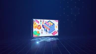 科技感光线连接图文产品展示AE模板视频的预览图